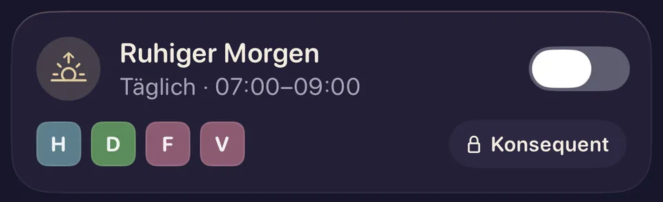 Der Block Ruhiger Morgen in Lentu: täglich, 07:00 bis 09:00, Konsequent.