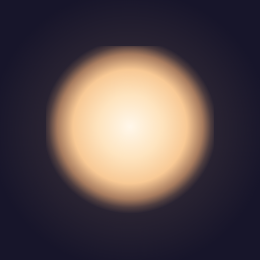 Das App-Symbol von Lentu: die bernsteinfarbene Lichtkugel auf Dämmerblau.